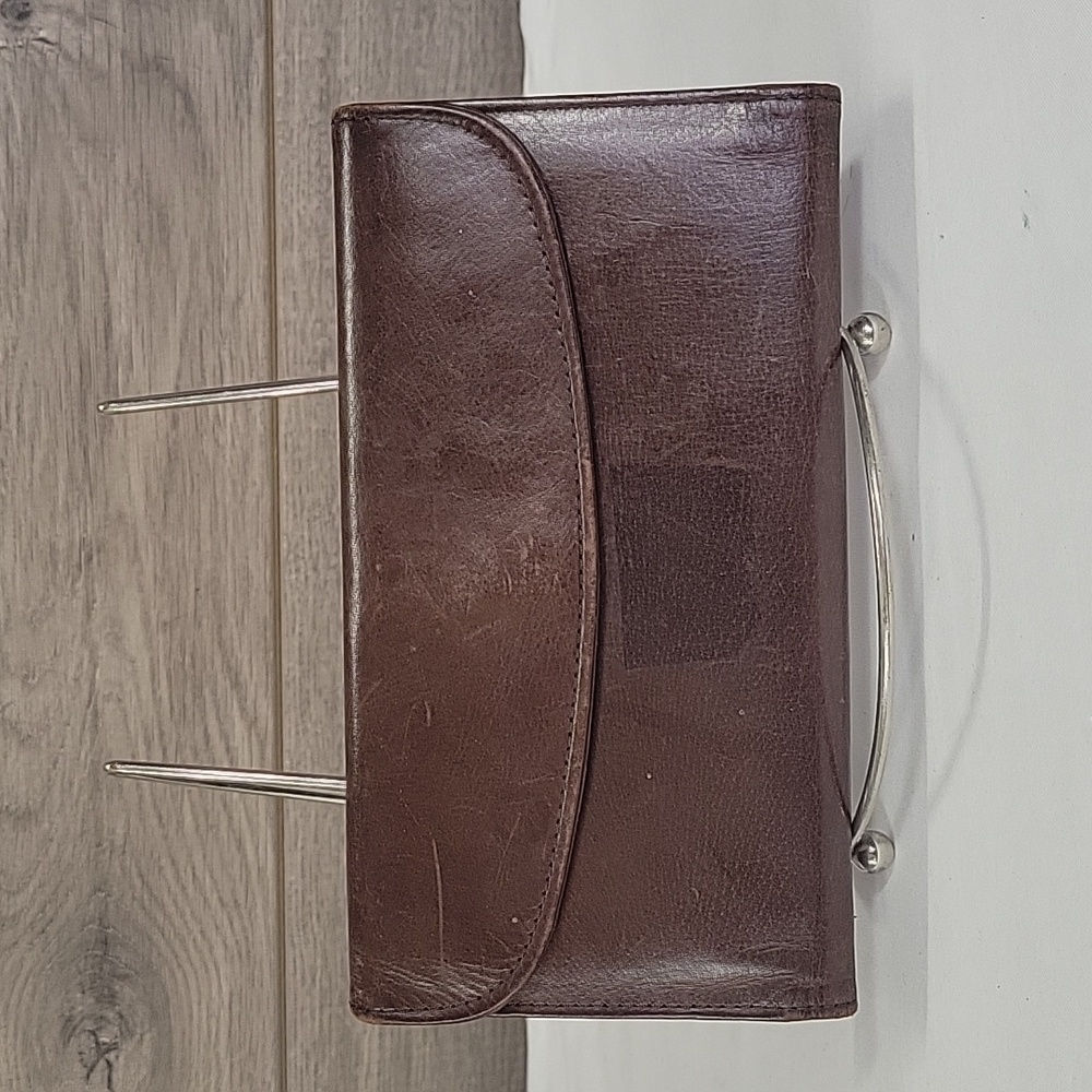 Vintage Coach Brown Leather Checkbook Wallet